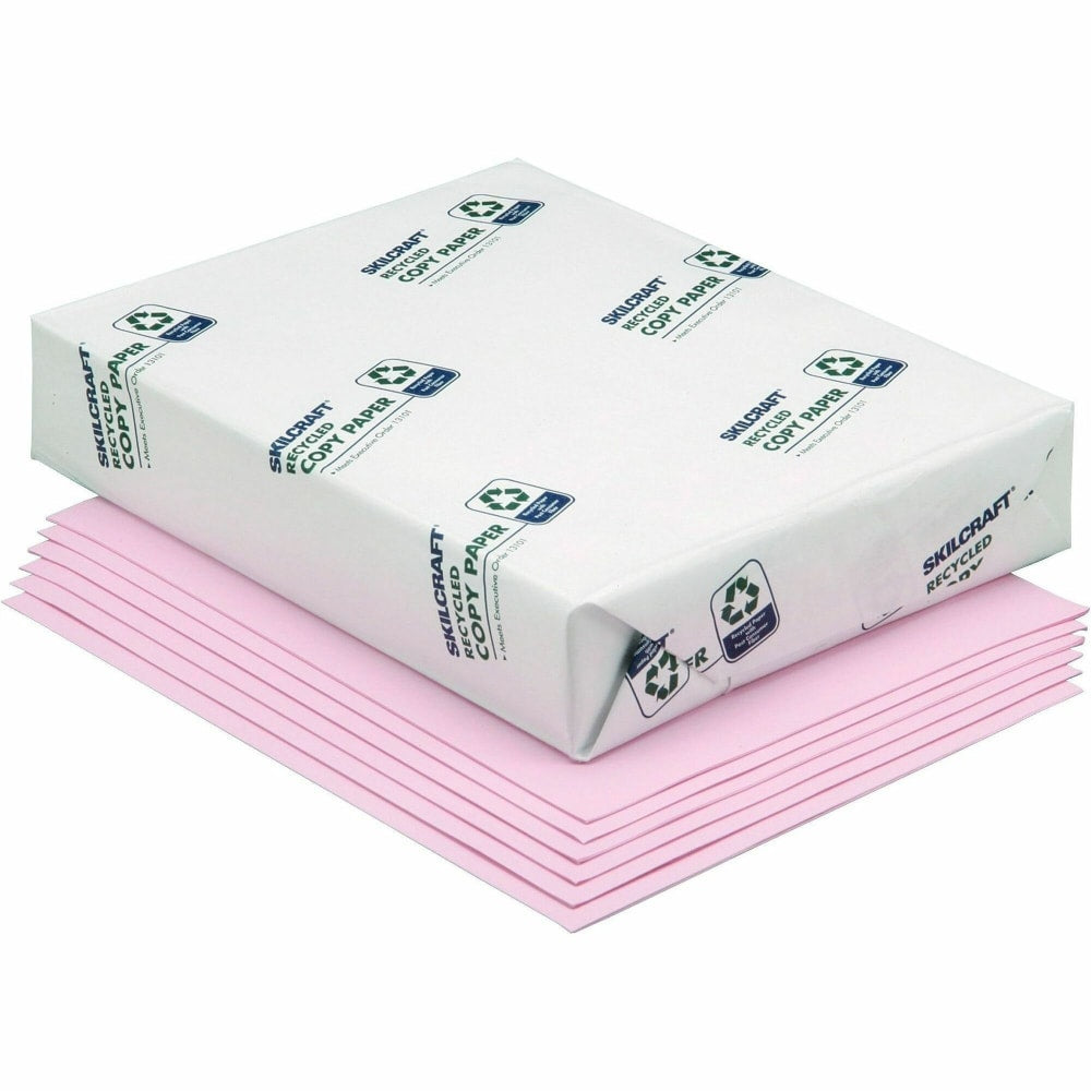 SKILCRAFT Color Xerographic Copy Paper, 10 Reams, Pink, Letter (8.5in x 11in), 5000 Sheets Per Case, 20 Lb, 84 Brightness (AbilityOne 7530-01-150-0334)
