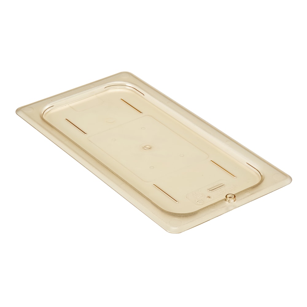 Cambro H-Pan High-Heat GN 1/3 Flat Covers, 3/8inH x 6-7/8inW x 12-3/4inD, Amber, Pack Of 6 Covers