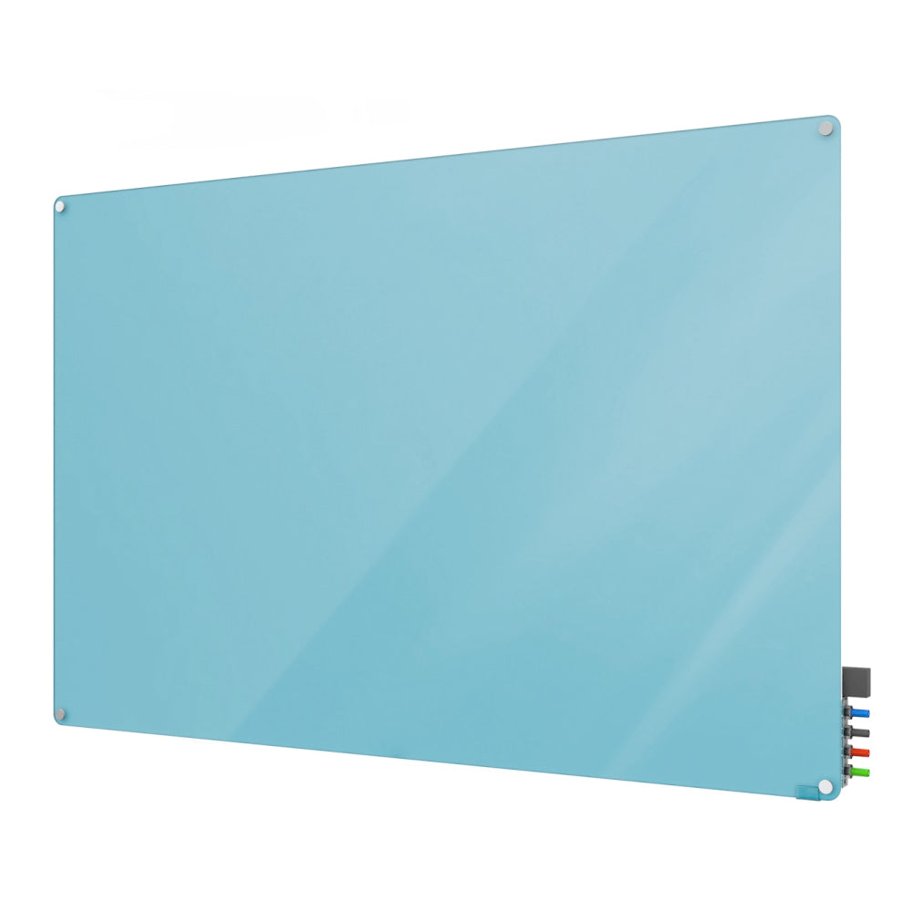 Ghent Harmony Magnetic Glass Unframed Dry-Erase Whiteboard, 36in x 48in, Blue
