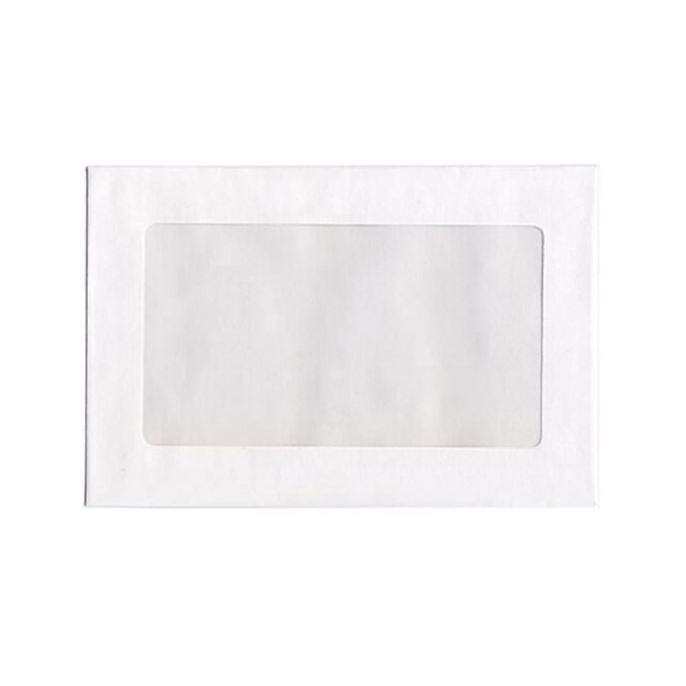 JAM Paper #1 Single Window-Display Booklet Envelopes, Bottom Left Window, Gummed Seal, 6in x 9in, White, Pack Of 25