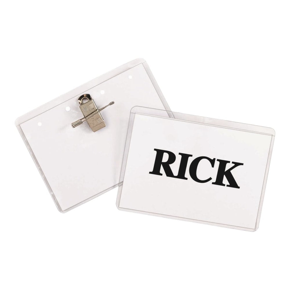 C-Line Sealed Clip/Pin Style Badge Holder Kit, Top Loading, 3in x 4in