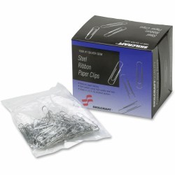 SKILCRAFT Paper Clips, Box Of 1000, 90% Recycled, Silver (AbilityOne 7510-00-161 4292)