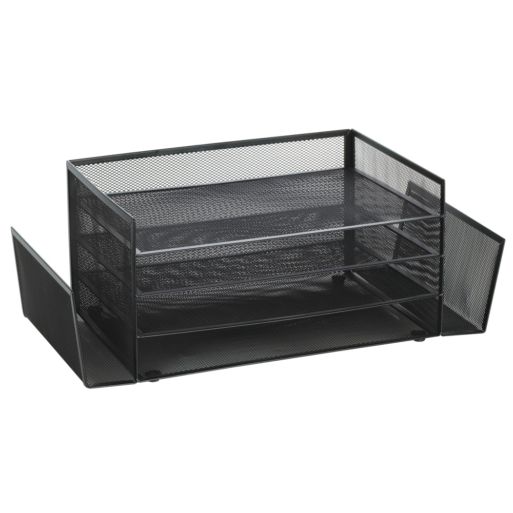 Office Depot Brand Mesh 4-Shelf 2-Sided Desk Sorter, Black