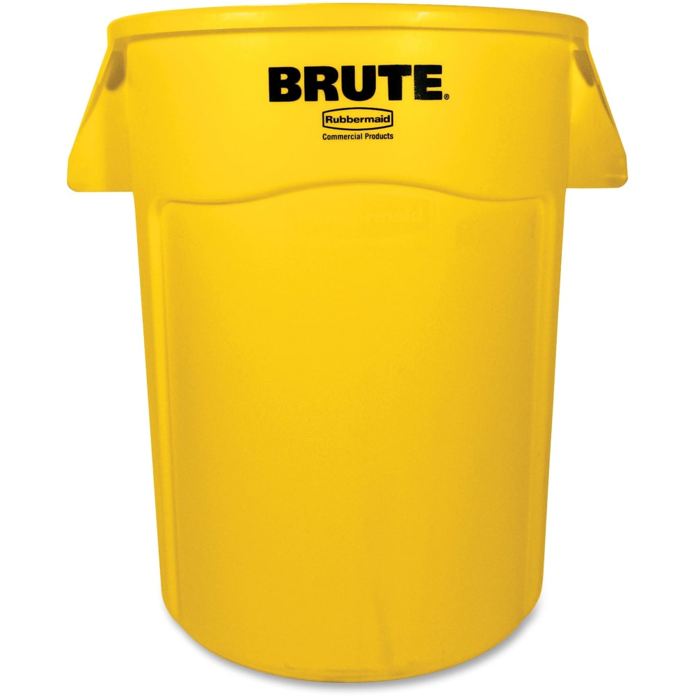 Rubbermaid Commercial Brute 44-Gallon Vented Utility Containers, 44 Gallons, Yellow, Carton Of 4