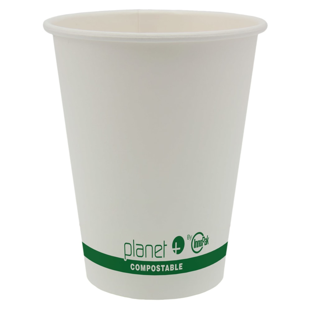 StalkMarket Planet+ Compostable Hot Cups, 12 Oz, White, Pack Of 1,000 Cups