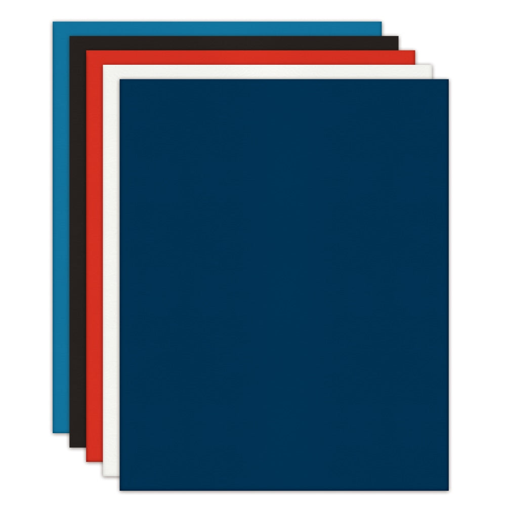 Office Depot Brand 2-Pocket Textured Paper Folders, Assorted Colors, Pack Of 10