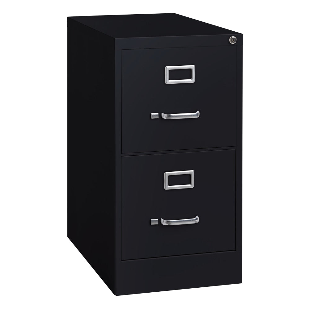 WorkPro 22inD Vertical 2-Drawer Letter-Size File Cabinet, Metal, Black