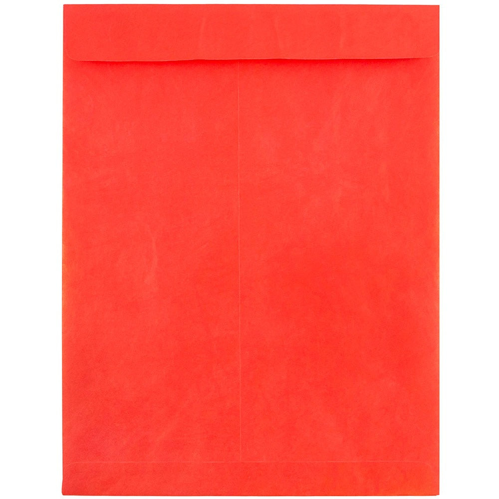 JAM Paper Tyvek Open-End 10in x 13in Catalog Envelopes, Self-Adhesive, Red, Pack Of 25