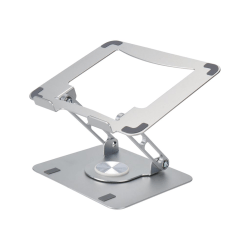 SLS-SILVER - Uncaged Ergonomics Swivel Laptop Stand for Desk - Adjustable Laptop Riser Cooler with 360 Rotation - Up to 