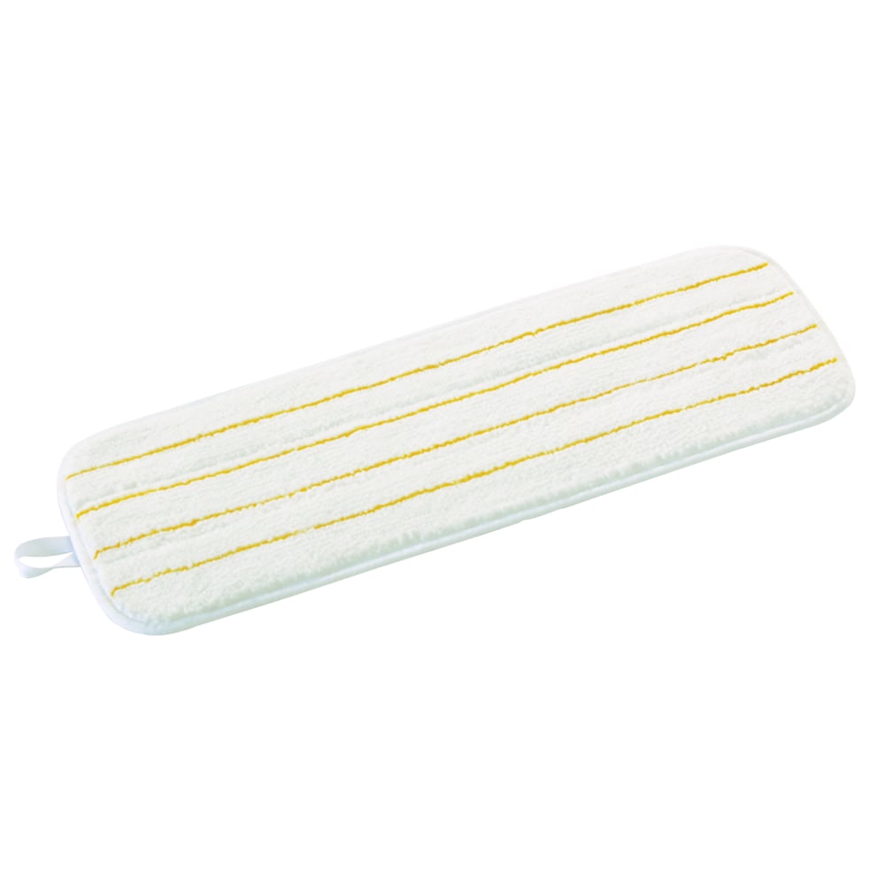 3M Easy Shine Applicator Pads, 18in, White/Yellow Stripes, Case Of 10 Pads