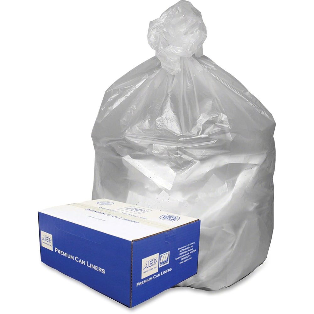 Webster High-Density Resin Commercial Trash Can Liners, 10 Gallon, Natural, Pack Of 1,000 Liners