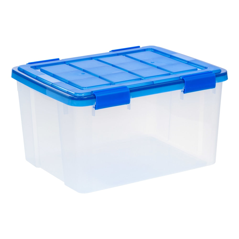 Iris Ultimate Weathertight Storage Box, 19-5/8inL x 16-3/16inW x 14-1/4inH, 44 Qt, Clear