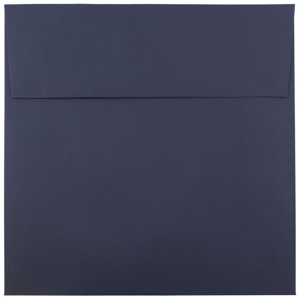 JAM Paper Color Square Invitation Envelopes, 6in x 6in, Gummed Seal, Navy Blue, Pack Of 25
