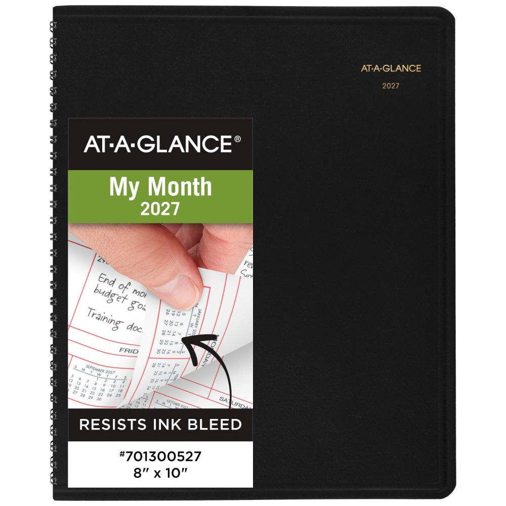 AT-A-GLANCE 2027 Monthly Planner, Black, Large, 8in x 10in