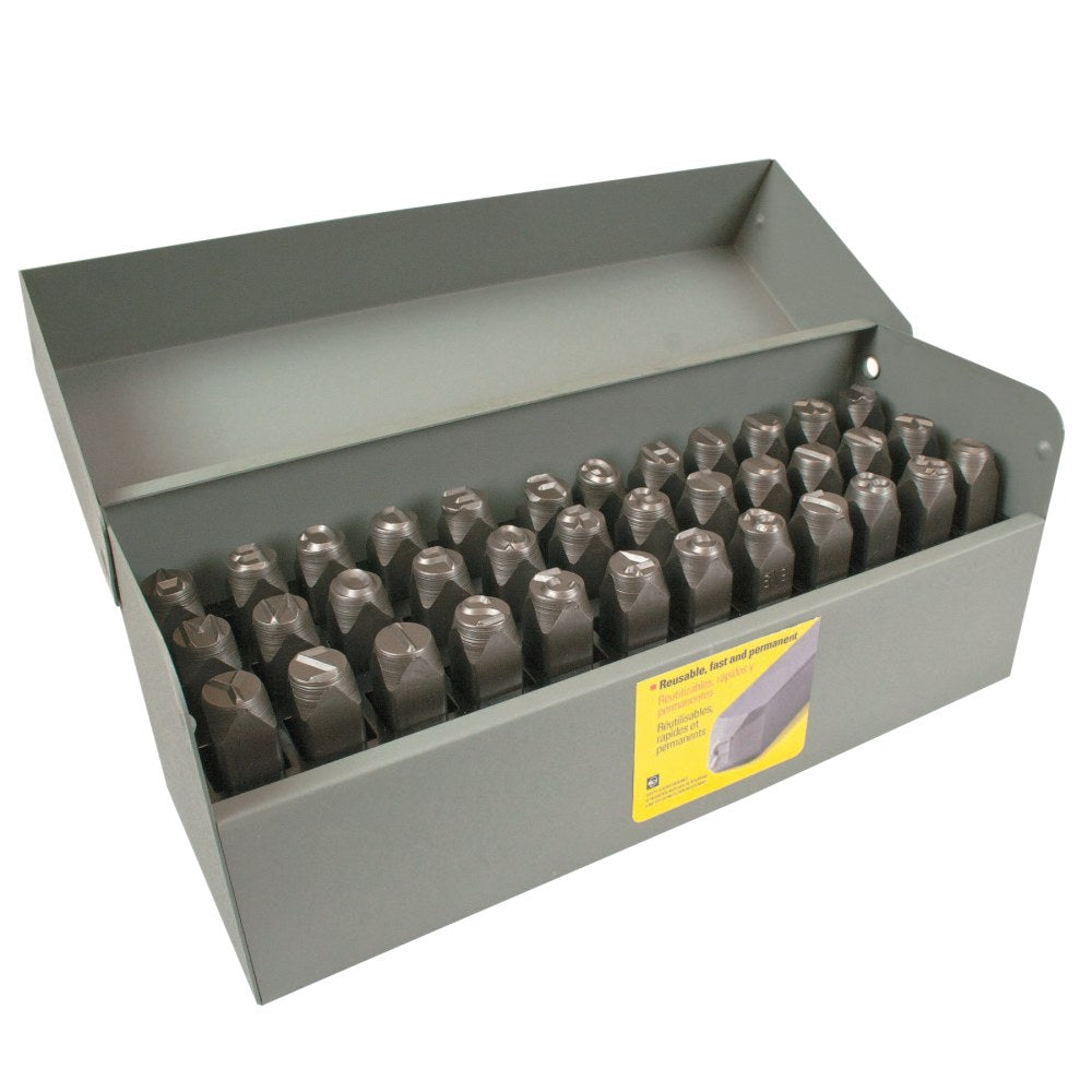 C.H. Hanson Heavy Duty Steel Hand Stamp Sets, 1/4 in, 0 thru 9; A thru Z