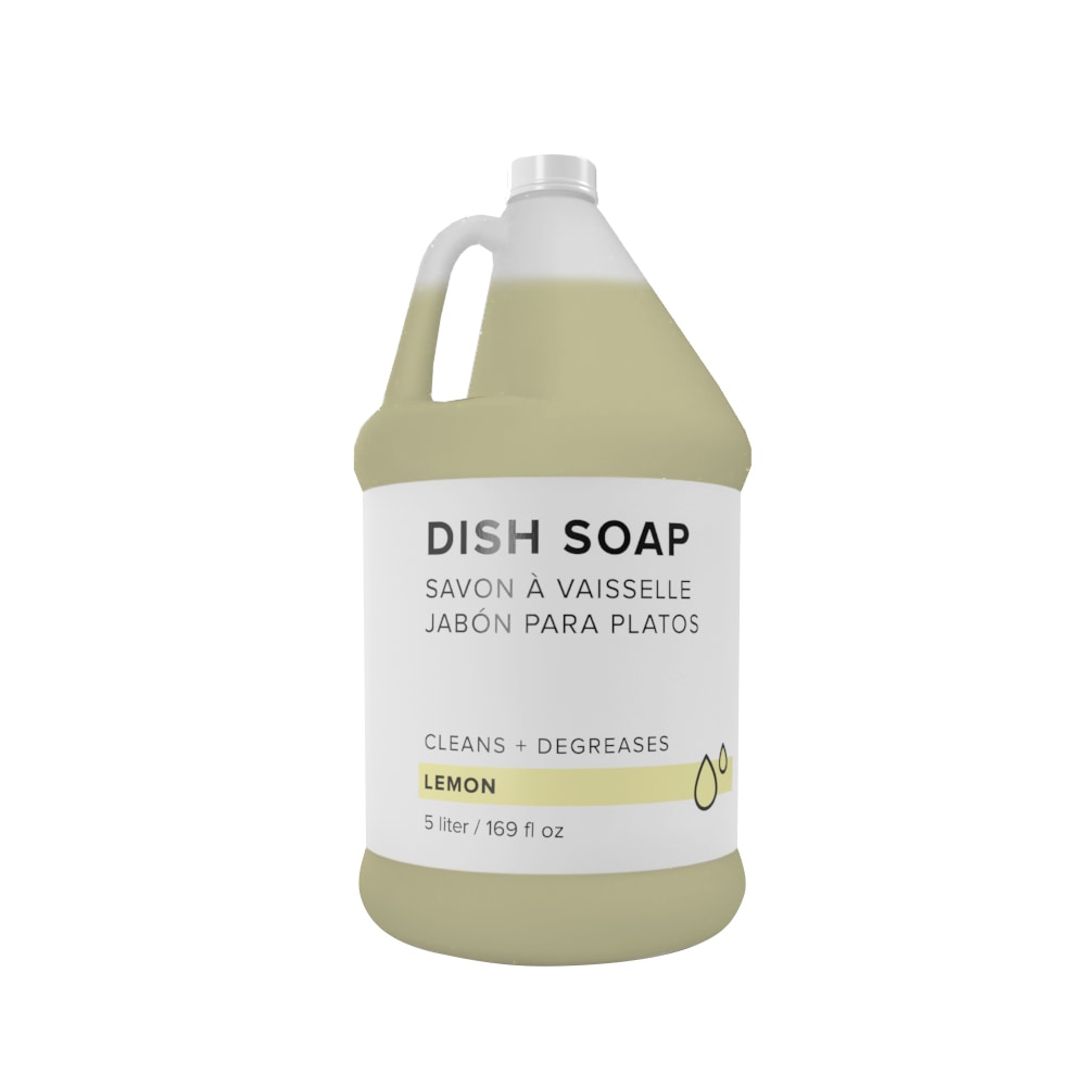 Hotel Emporium Noni Liquid Dish Soap, Lemon Scent, 5L, Yellow, Case Of 2 Bottles
