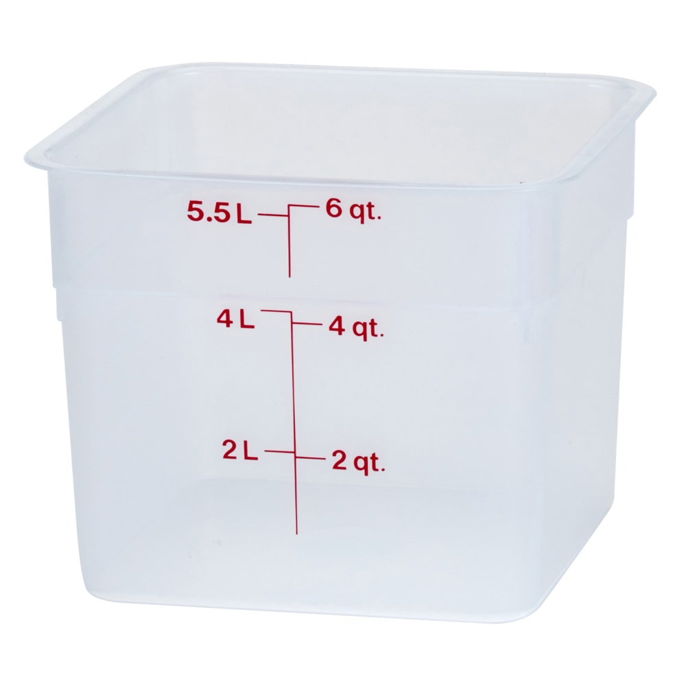 Cambro Translucent CamSquare Food Storage Containers, 6 Qt, Pack Of 6 Containers