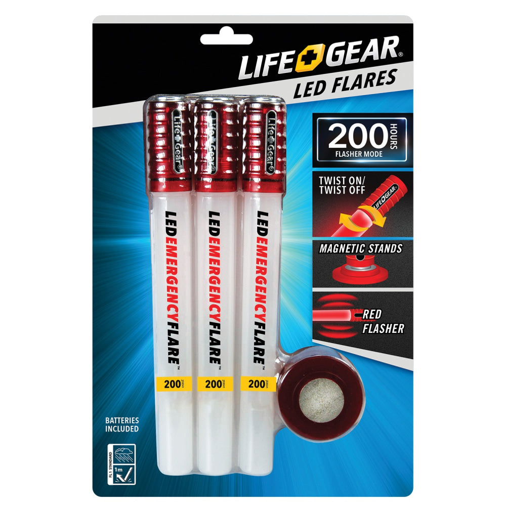 Life+Gear LED Emergency Flares, Pack Of 3 Flares