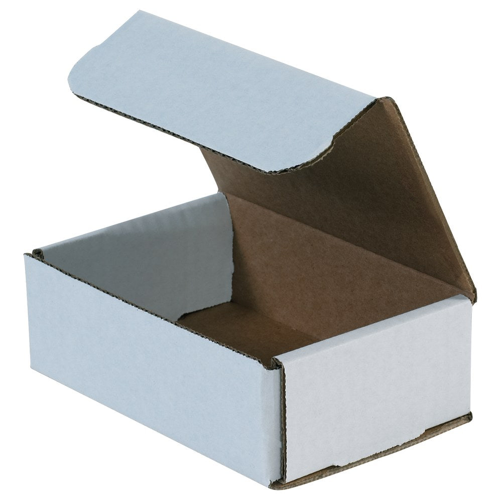 Partners Brand 5in Corrugated Mailers, 1inH x 3inW x 5inD, White, Pack Of 50