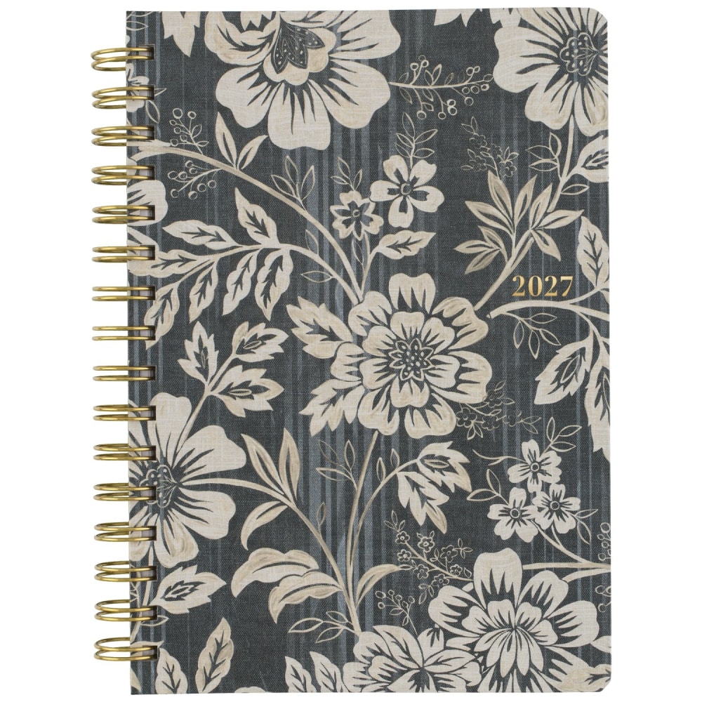 Mead Cambridge Denim Blooms 2027 Monthly Planner and Notes, Small, 5 1/2in x 8 1/2in
