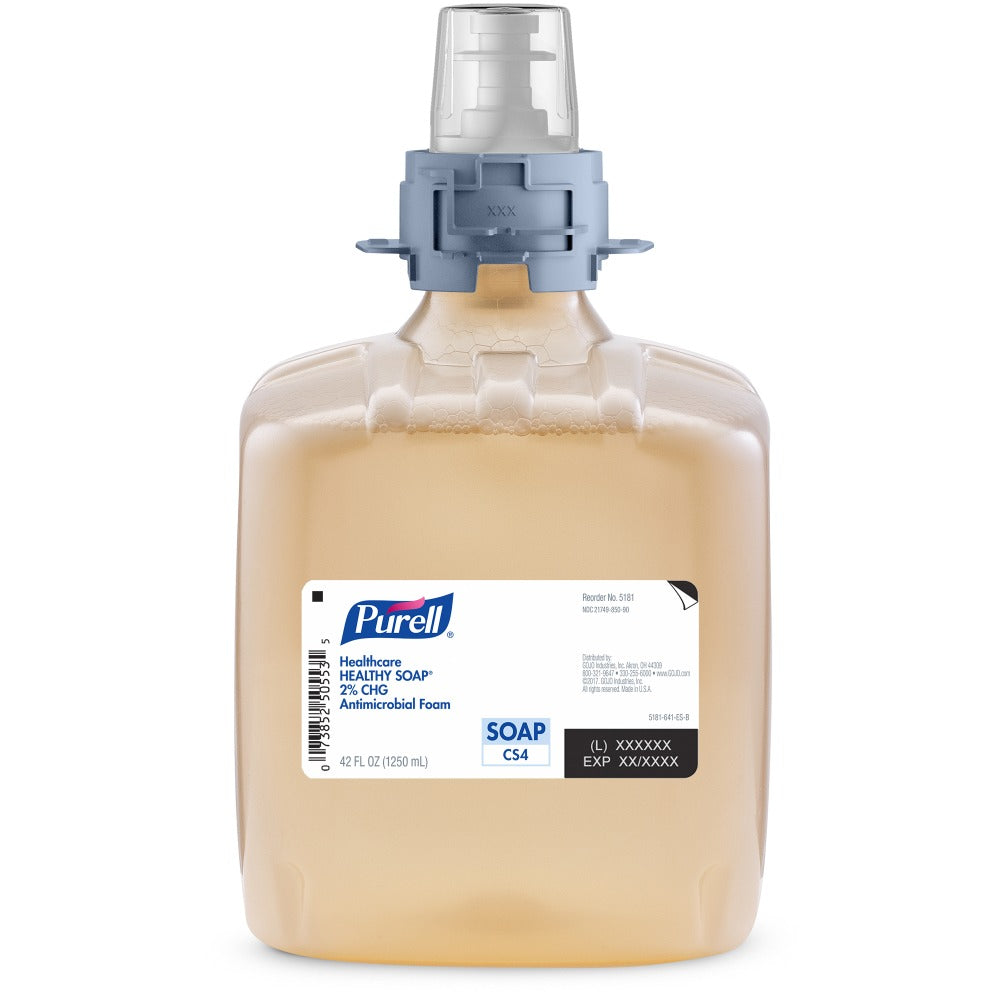 Purell Healthcare Healthy Soap CS4 Antibacterial Foaming Hand Soap Refills, Unscented, 1250 mL, Pack Of 3 Bottles