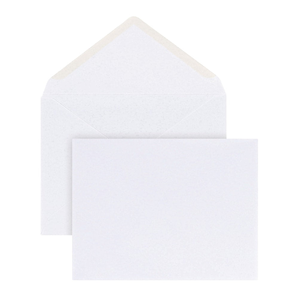 Office Depot Brand Invitation Envelopes, A2, 4-3/8in x 5-3/4in, Gummed Seal, White, Box Of 100