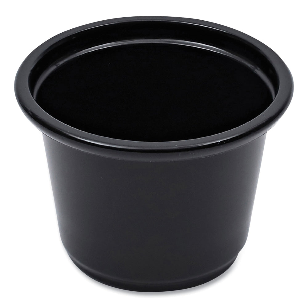 Boardwalk Souffle/Portion Cups, 1 Oz, Black, 20 Cups Per Sleeve, Carton Of 125 Sleeves