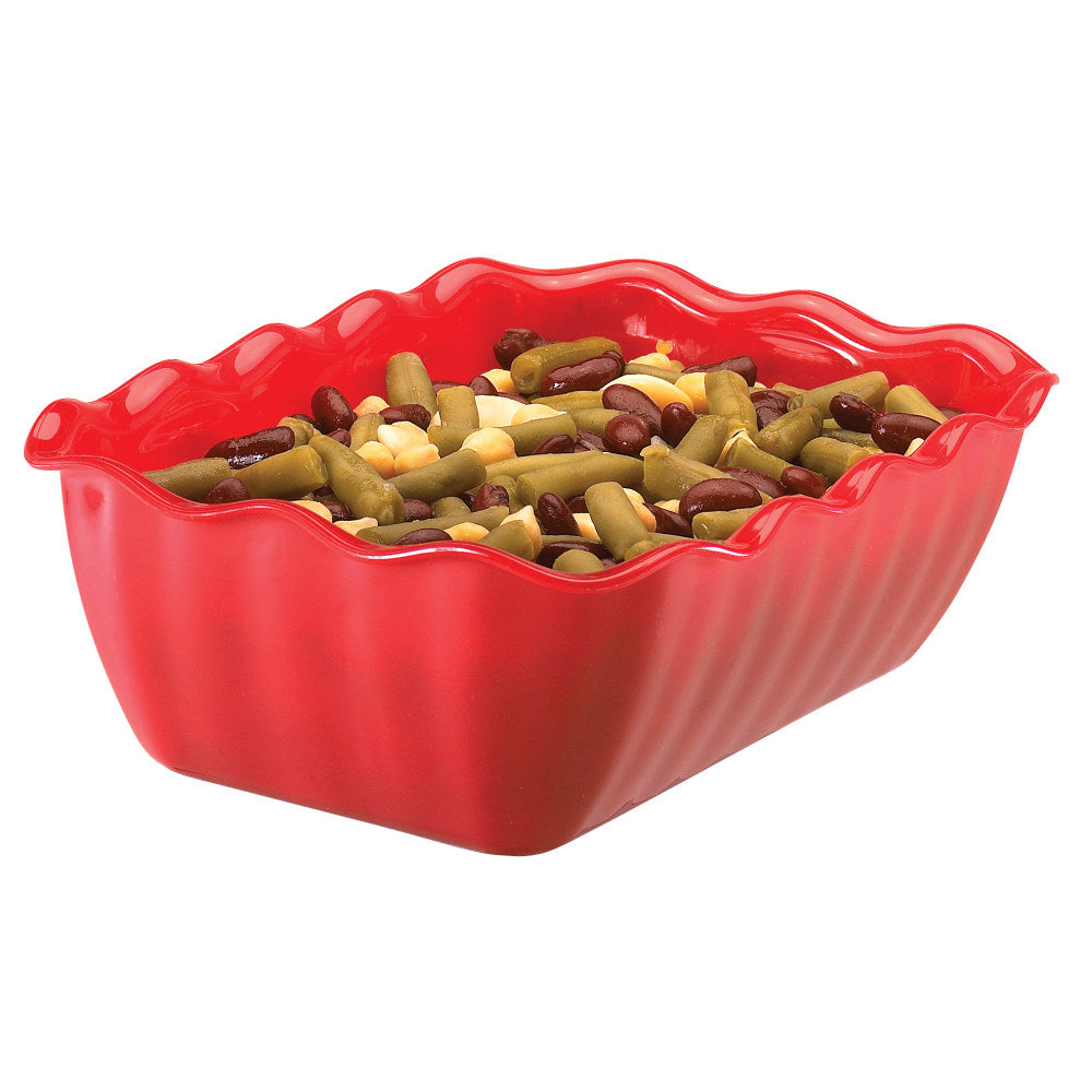 Cambro Plastic Deli Crocks, 2.2 Qt, Red, Pack Of 6 Crocks