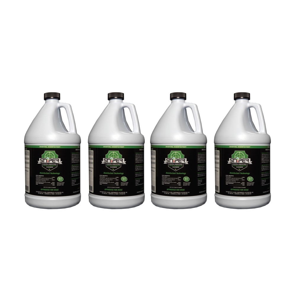Sniper Hospital Disinfectant Odor Eliminator & All-Purpose Cleaner, 1 Gallon, Case Of 4 Bottles