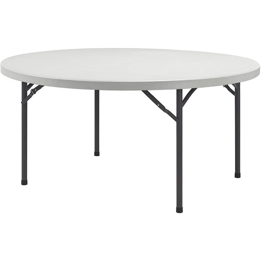 Lorell Banquet Folding Table, Round Top x 60in Table Top Diameter, 29.3inH, Platinum/Gray