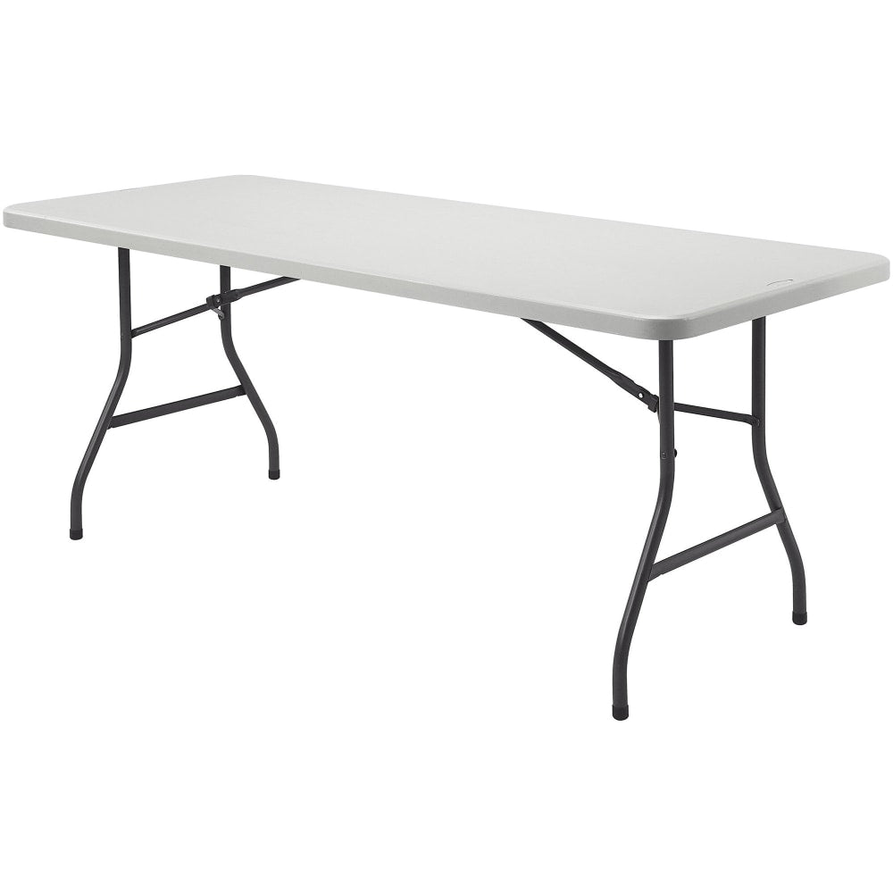 Lorell 96inW Rectangular Banquet Table, Black/Gray