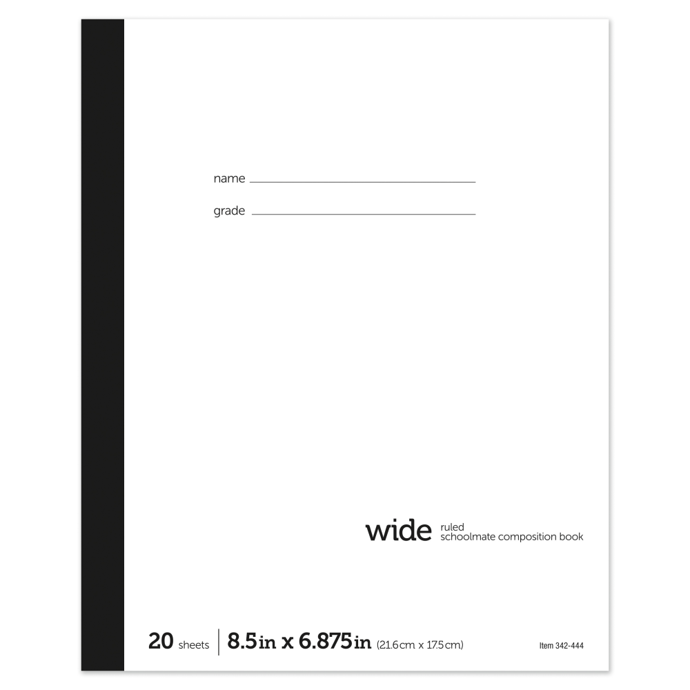 Office Depot Brand Schoolmate Composition Book, 6-7/8in x 8-1/2in, Wide Ruled, 20 Sheets