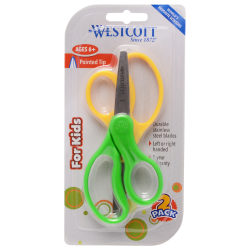 Westcott Hard Handle Kids Value Scissors, 5in, Pointed, Assorted Colors, Pack Of 2
