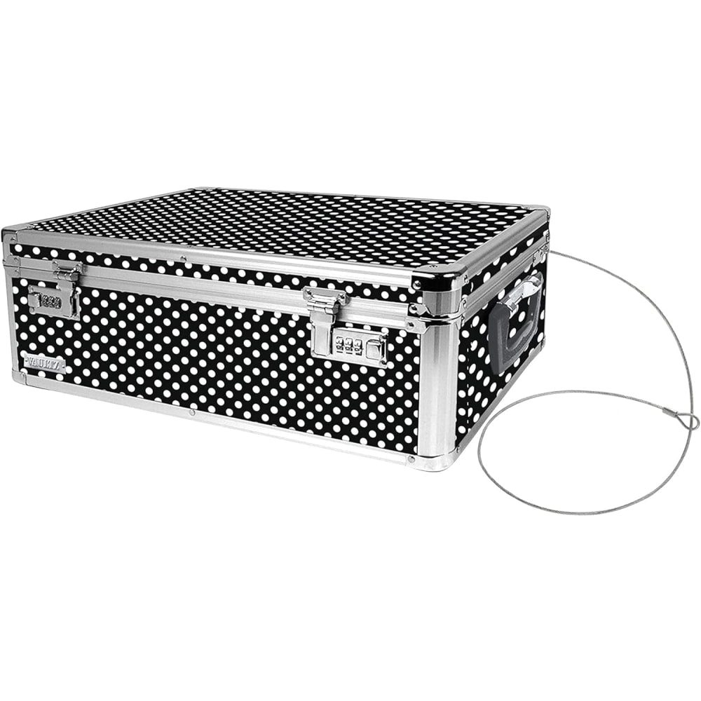 Vaultz Storage Chest, 7inH x 7inW x 19inD, Black/White