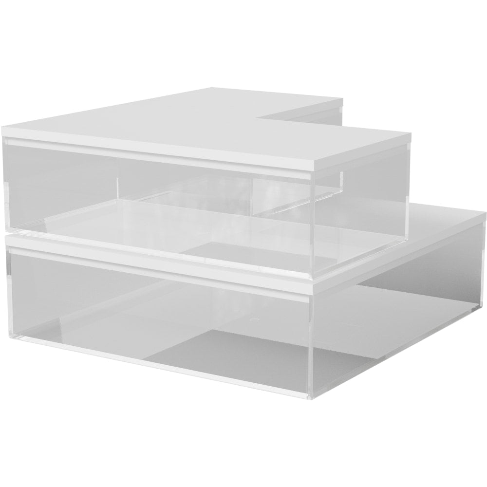 Martha Stewart Brody Stack & Slide Plastic Tray Office Desktop Organizers, 2inH x 6-1/4inW x 7-1/2inD, Clear, Set Of 3 Organizers