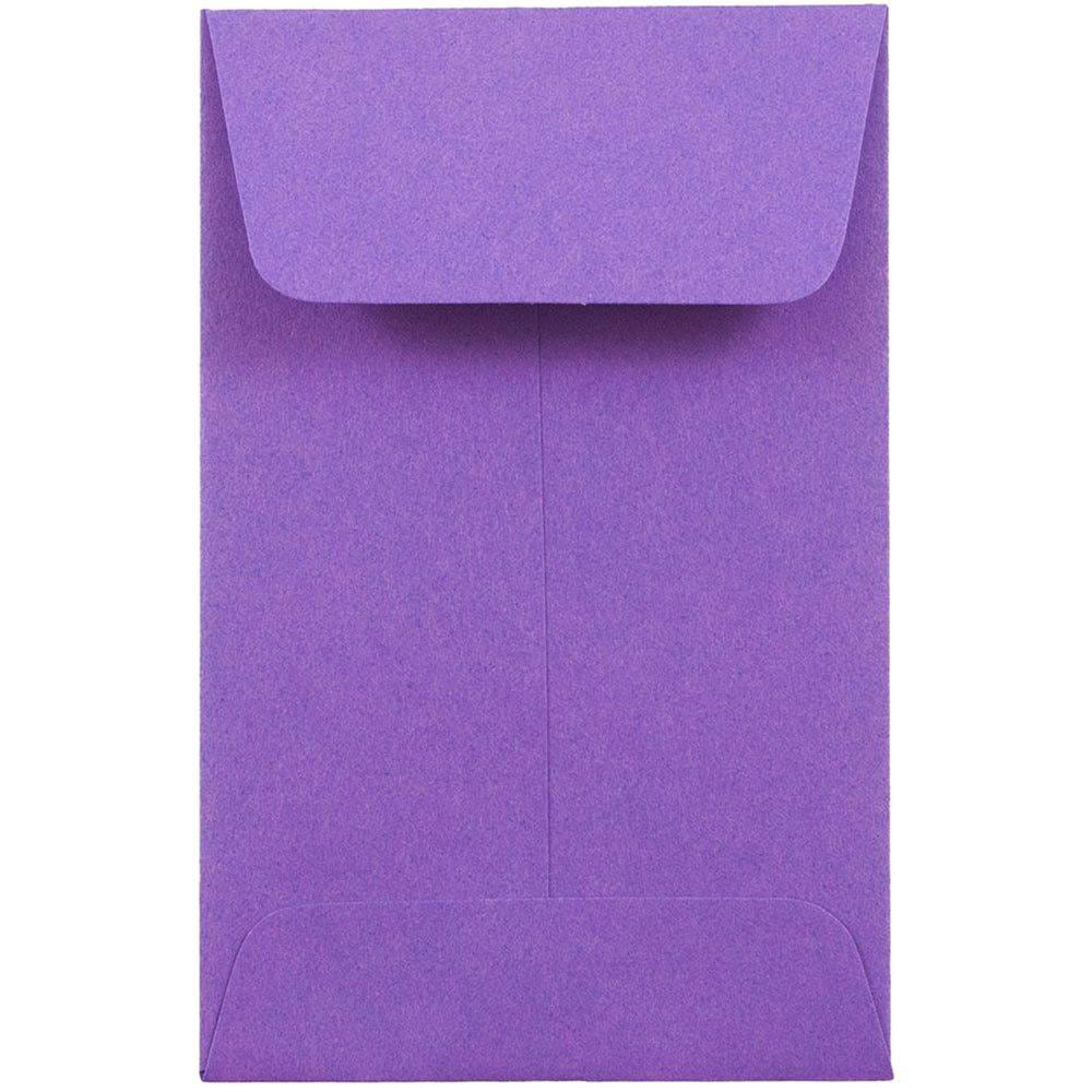 JAM PAPER #1 Coin Business Colored Envelopes, 2 1/4 x 3 1/2, Violet Purple Recycled, 25/Pack