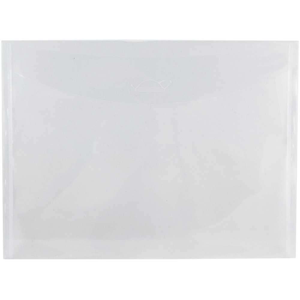 JAM Paper Plastic Envelopes, Letter-Size, 8 7/8in x 12in, Clear, Pack Of 12