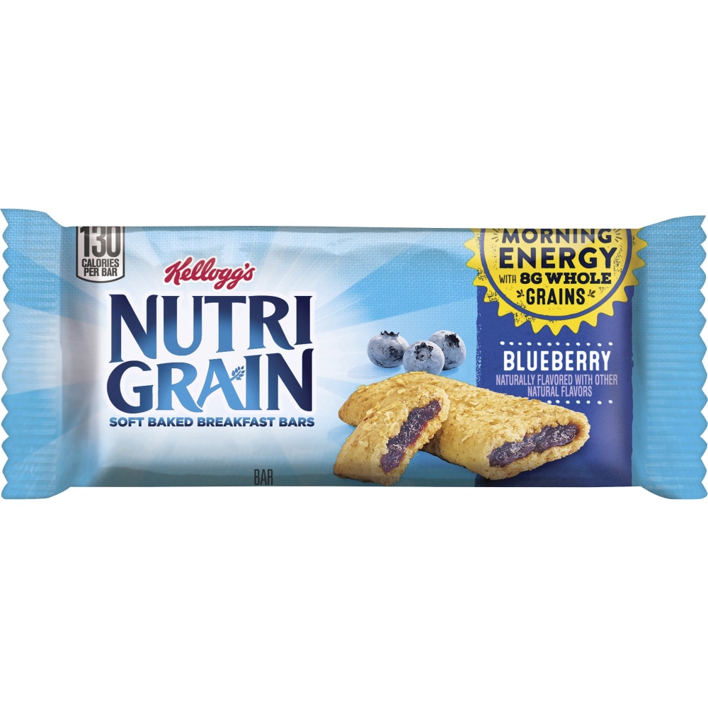 Kelloggs Nutri-Grain Bars, Blueberry, 1.3 Oz, Box Of 16