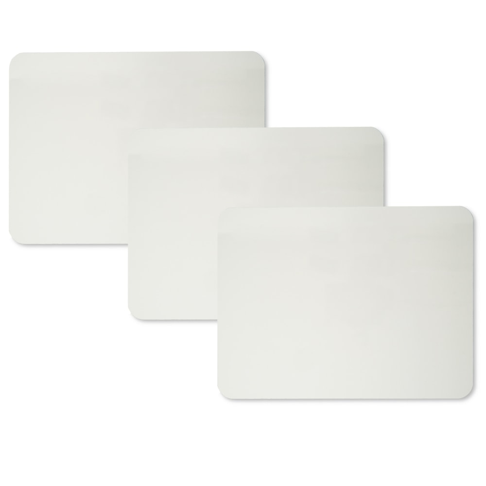 Charles Leonard Magnetic 2-Sided Dry-Erase Boards, 9in x 12in, White, Pack Of 3 Boards