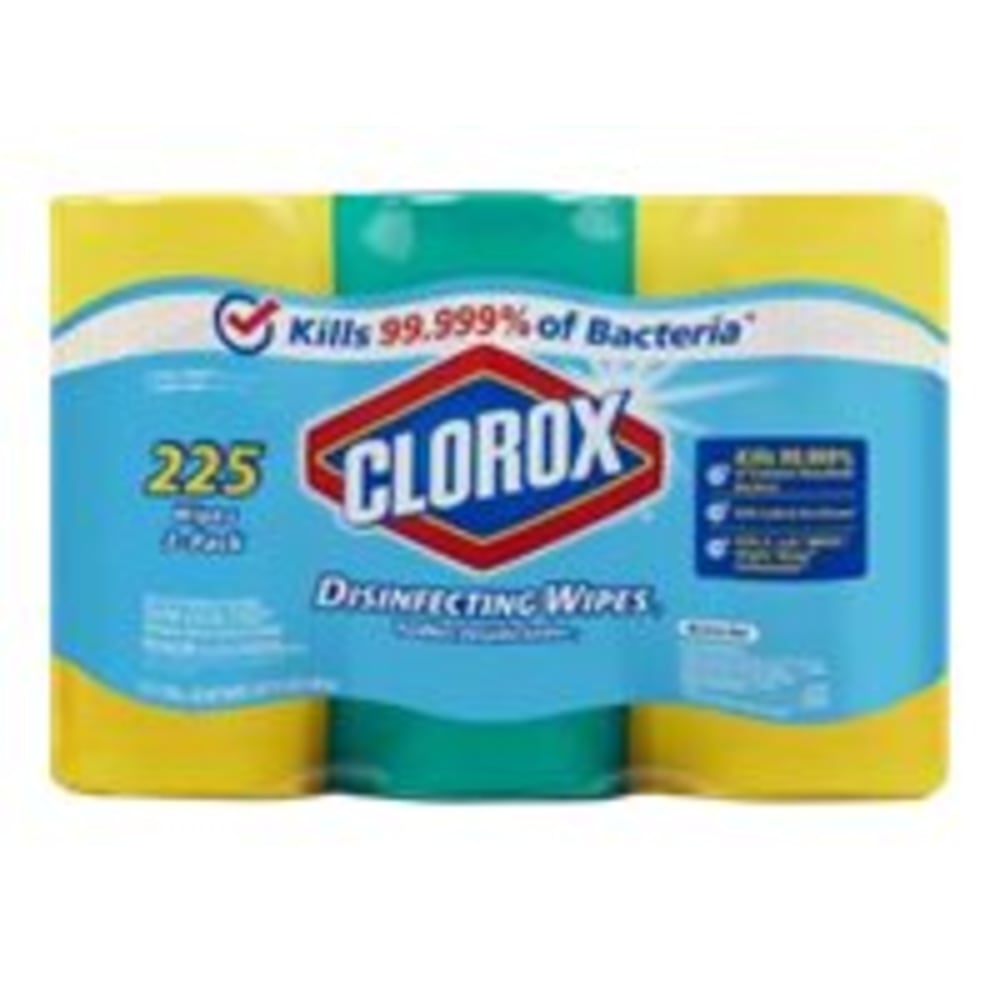 Clorox Disinfecting Bleach-Free Cleaning Wipes Value Pack, Crisp Lemon Scent, 8-5/16in x 13-1/2in, 75 Wipes Per Tub, Carton Of 12 Tubs