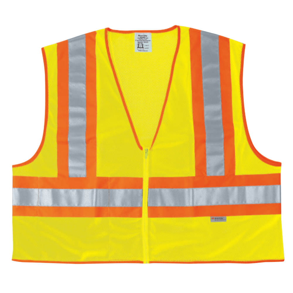MCR Safety Luminator Class II Safety Vests, Large, Lime