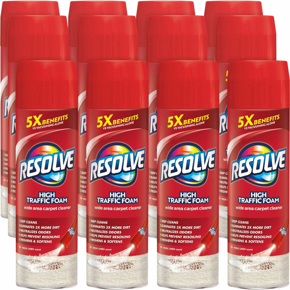 Resolve Foaming Aerosol Carpet Cleaner Spray, 22 Oz Can, Box Of 12