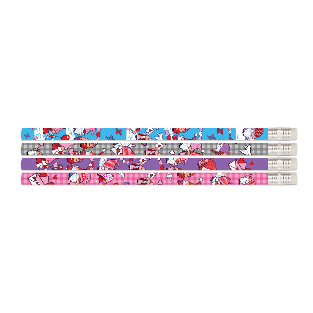 Musgrave Pencil Company Motivational Pencils, Valentine Gnomes, 12 Per Pack, Set Of 12 Packs