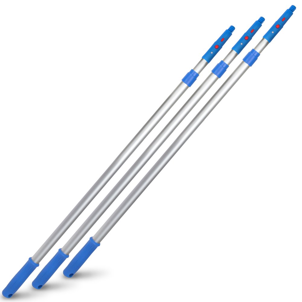 Gritt Commercial Telescopic Poles, 6ft, Blue/Silver, Pack Of 3 Poles