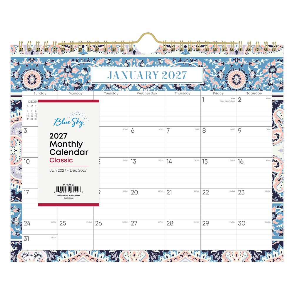 2027 Blue Sky Cocorrina Monthly Wall Calendar, 11x8.75, 0%, Cocorrina, Jan-Dec, RY27