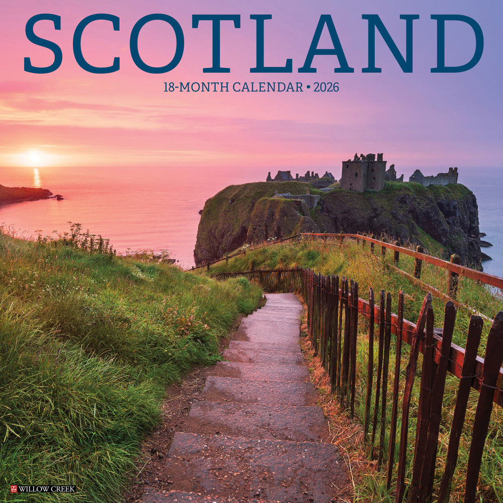 2026 Willow Creek Press Scenic Monthly Wall Calendar, 12in x 12in, Scotland, January To December, 56721