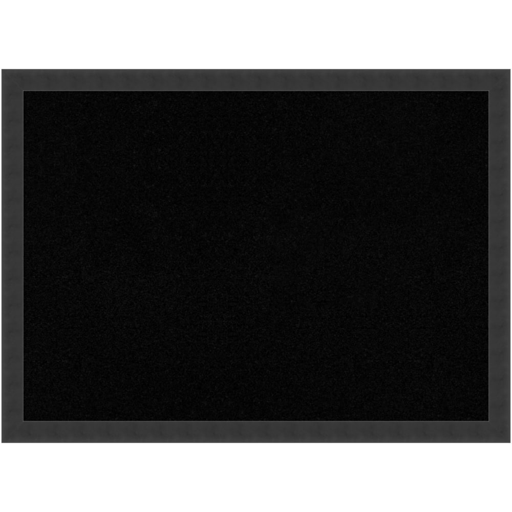 Amanti Art Cork Bulletin Board, 30in x 22in, Black, Mezzanotte Black Wood Frame