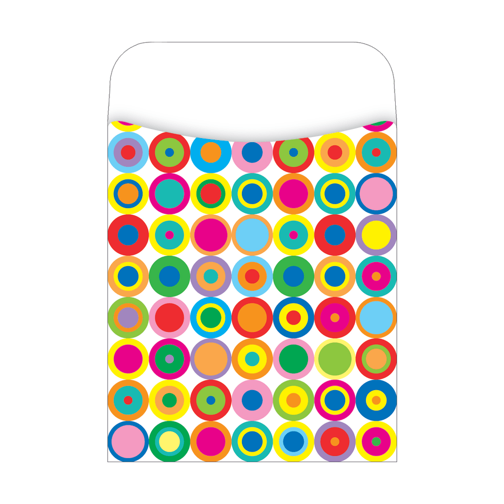 Barker Creek Peel & Stick Library Pockets, 3 1/2in x 5 1/8in, Disco Dots, Pack Of 30