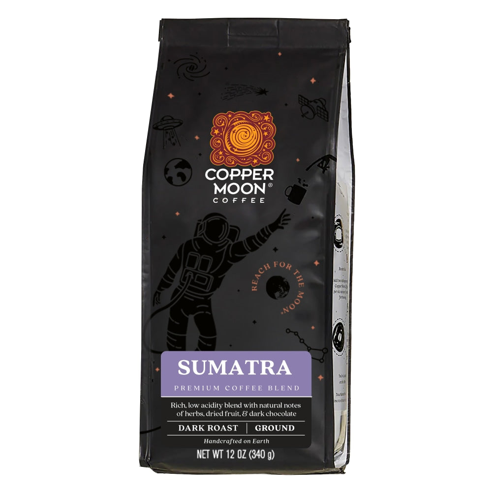 Copper Moon Coffee, Ground, Dark Roast, Sumatra Blend, 12 Oz