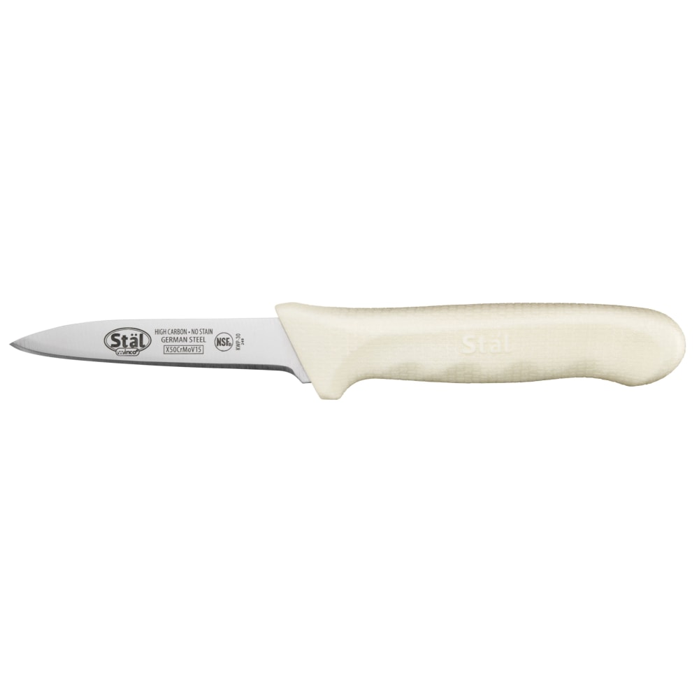 Winco St&auml;l Paring Knives, 3-1/4in, Silver/White, Pack Of 2 Knives